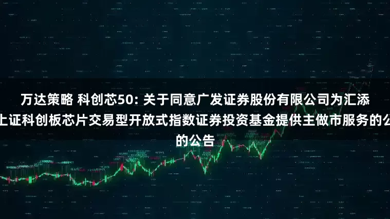万达策略 科创芯50: 关于同意广发证券股份有限公司为汇添富上证科创板芯片交易型开放式指数证券投资基金提供主做市服务的公告